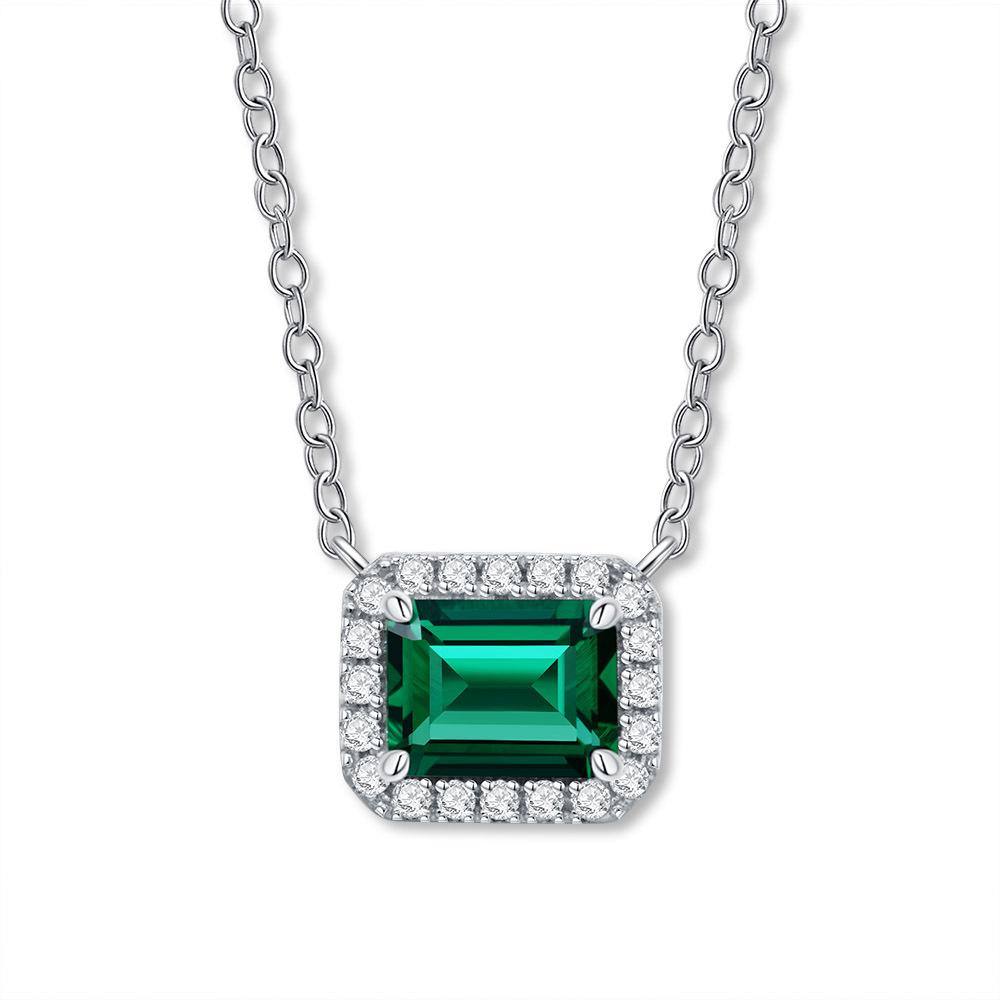 Lab Emerald Pendant Necklace - HERS