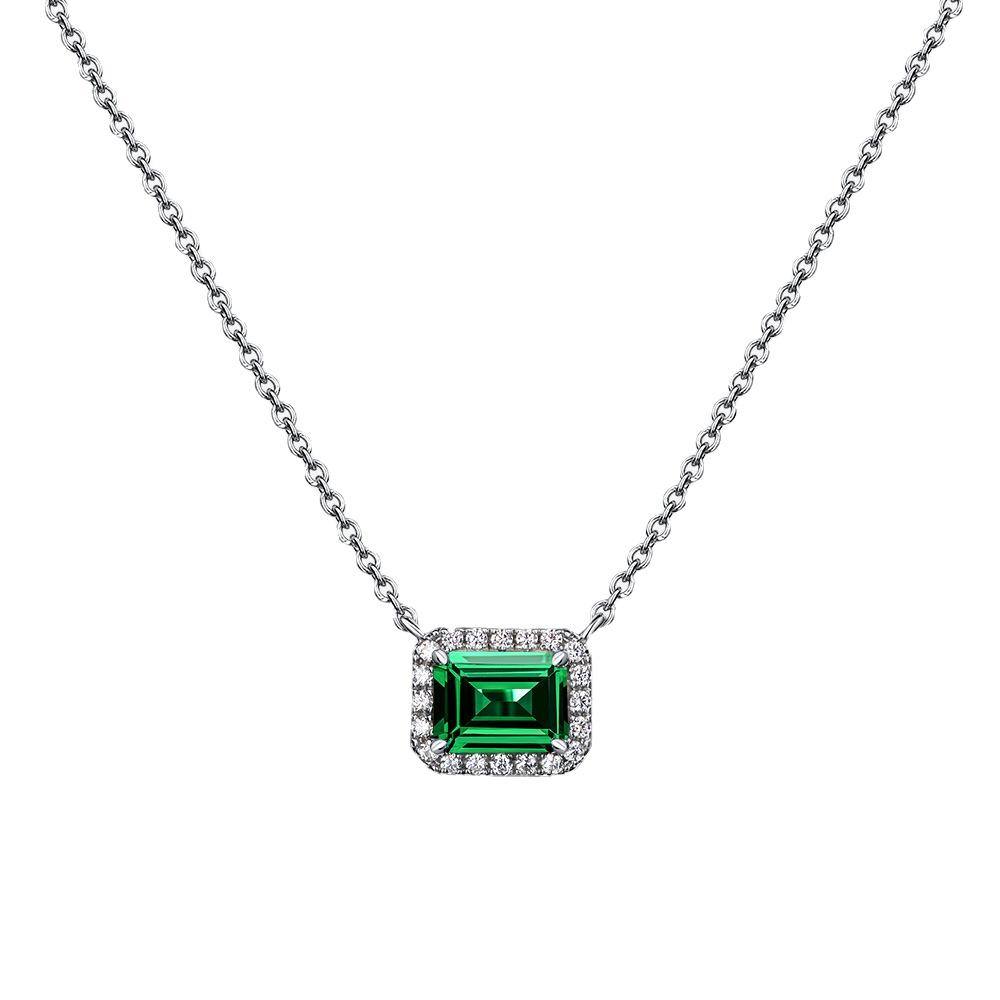 Lab Emerald Pendant Necklace - HERS