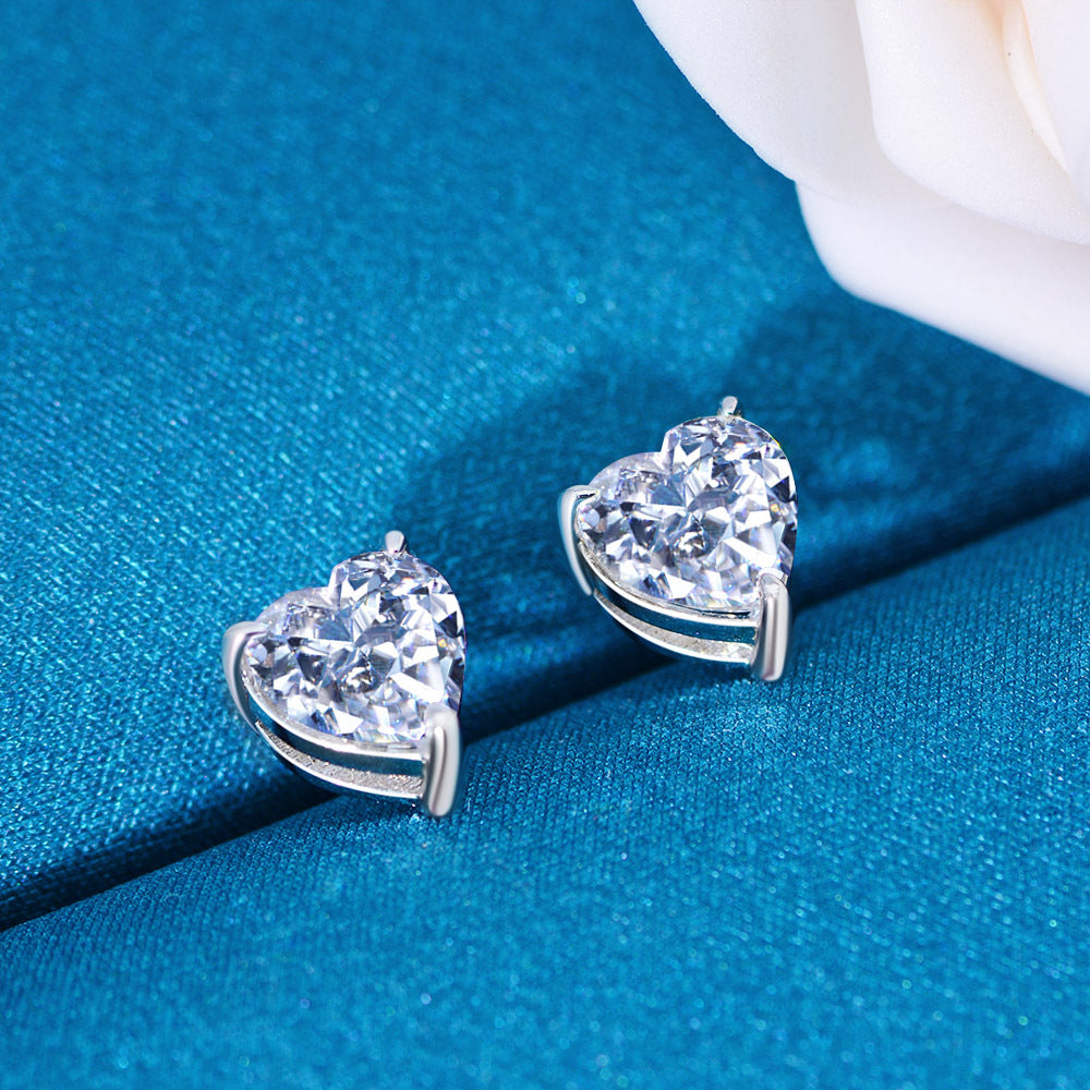 Diamond Heart Stud Earrings - HERS