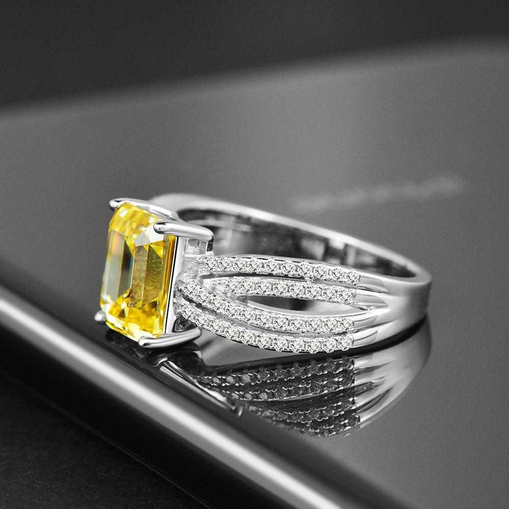 Emerald Cut Yellow Diamond Ring - HERS