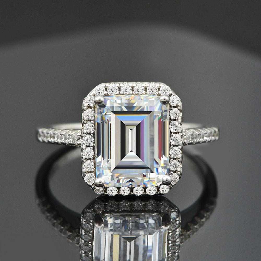 Emerald Cut Wedding Ring - HERS