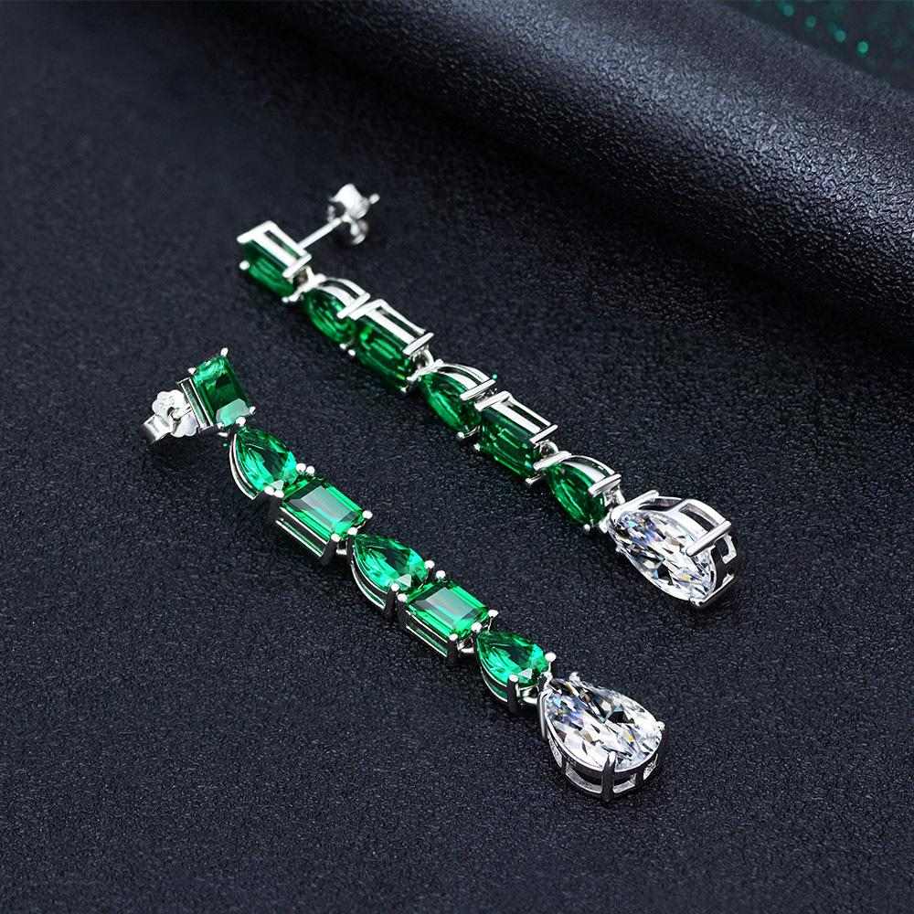 Emerald Diamond Drop Earrings - HERS