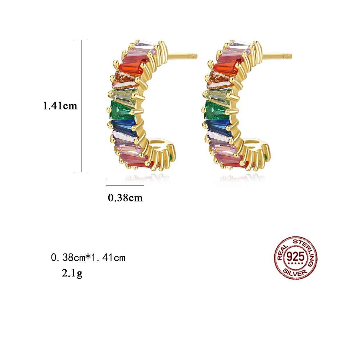 Multicolor Zircon Stud Earrings - HERS