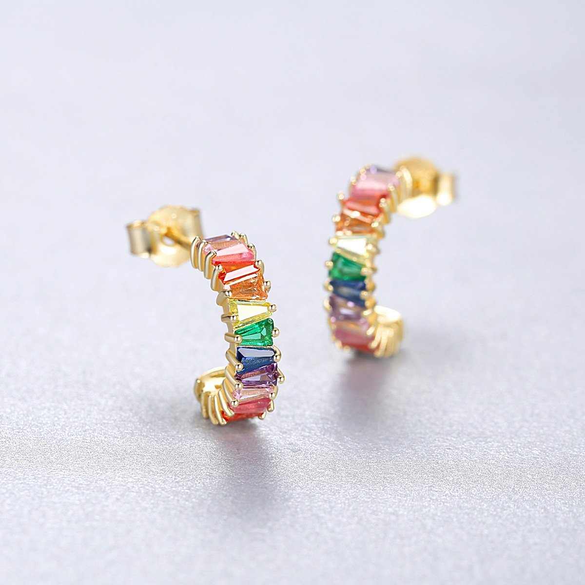 Multicolor Simple Gem Silver Three Set - HER'S