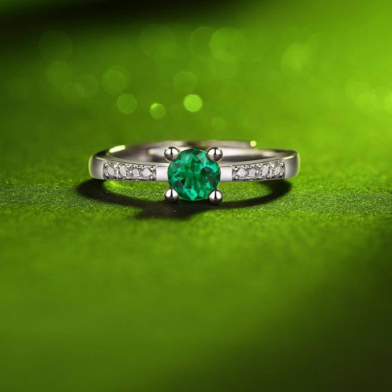 Silver Lab Emerald Ring - HER'S