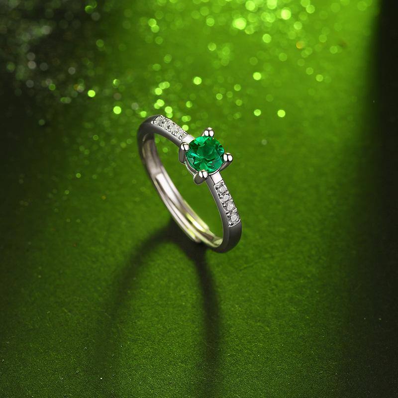 Silver Lab Emerald Ring - HER'S