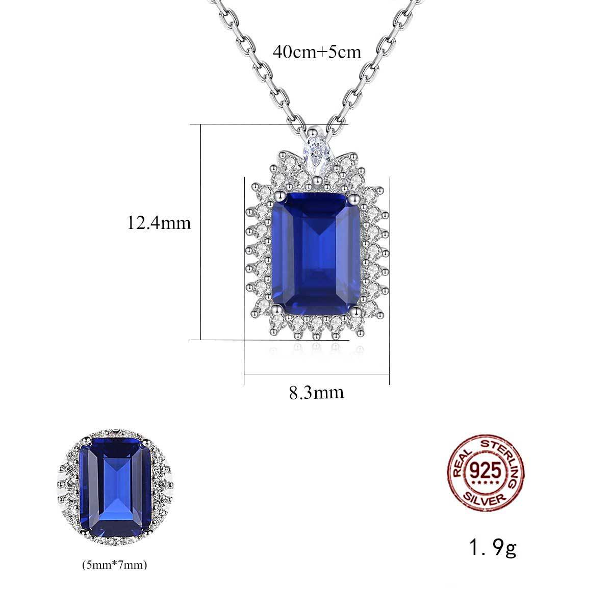 Silver Sapphire Necklace - HER'S
