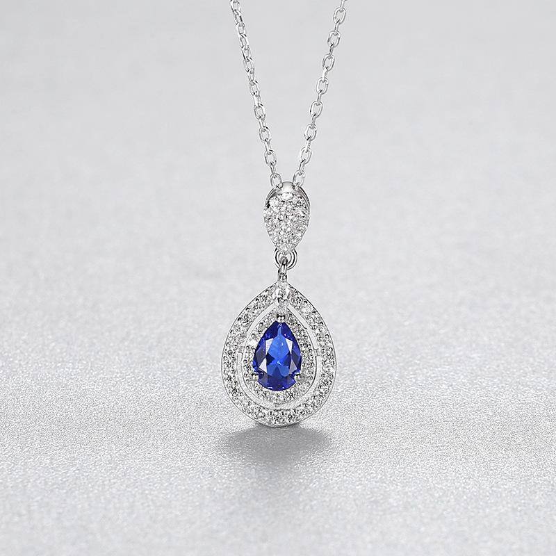 Sapphire Pendant Necklace - HER'S