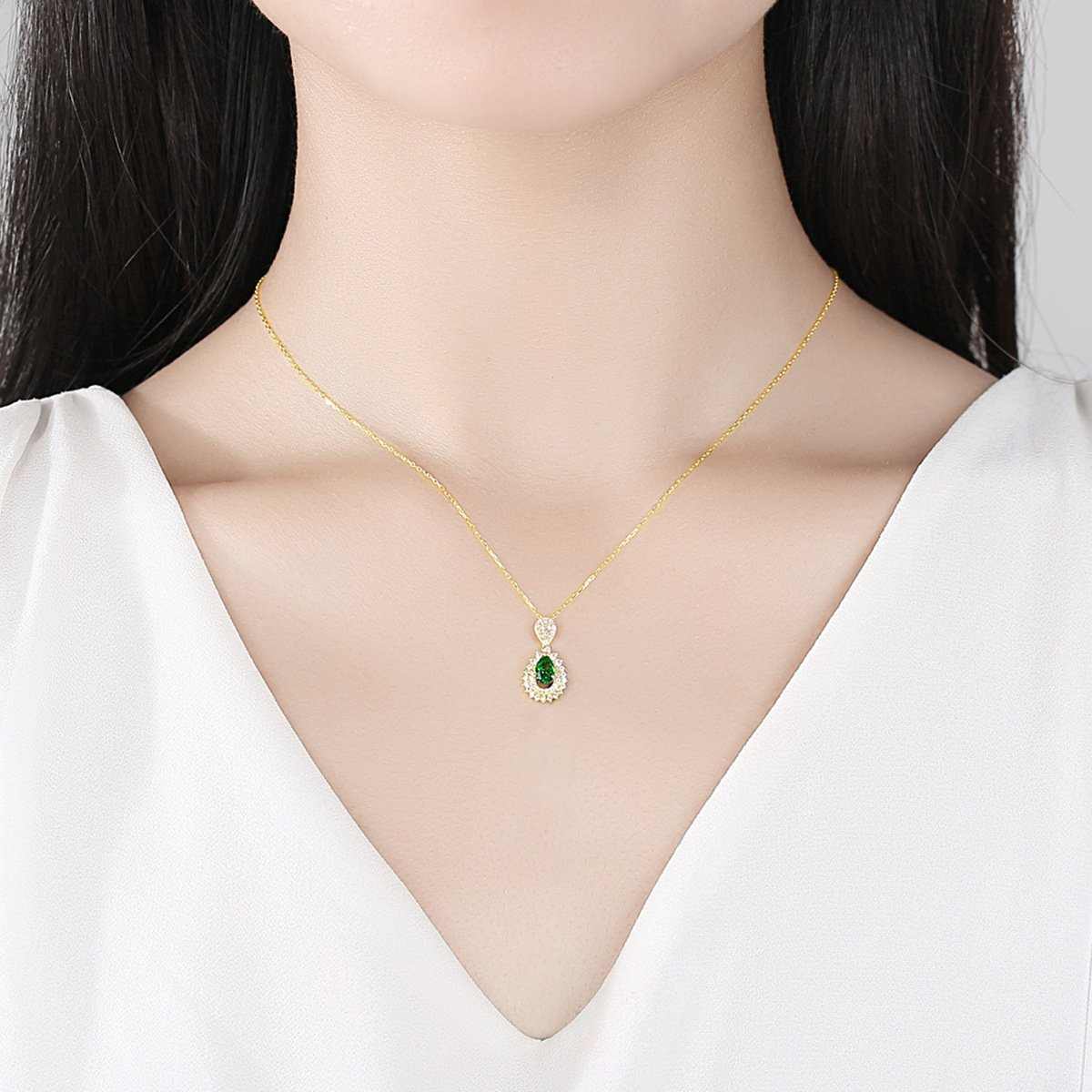 Emerald Gold Necklace - HERS