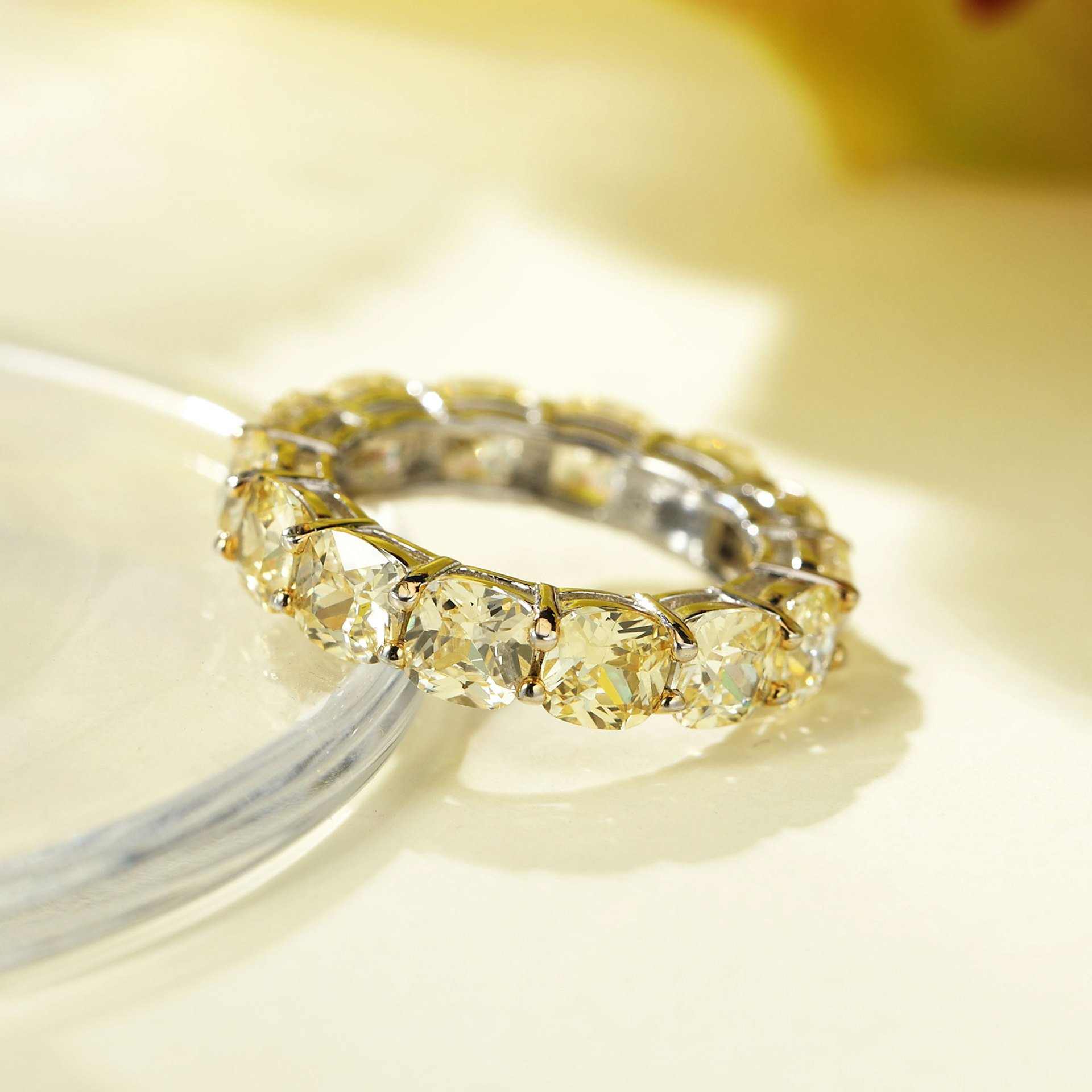 Band Ring with Yellow Diamond - HER'S
