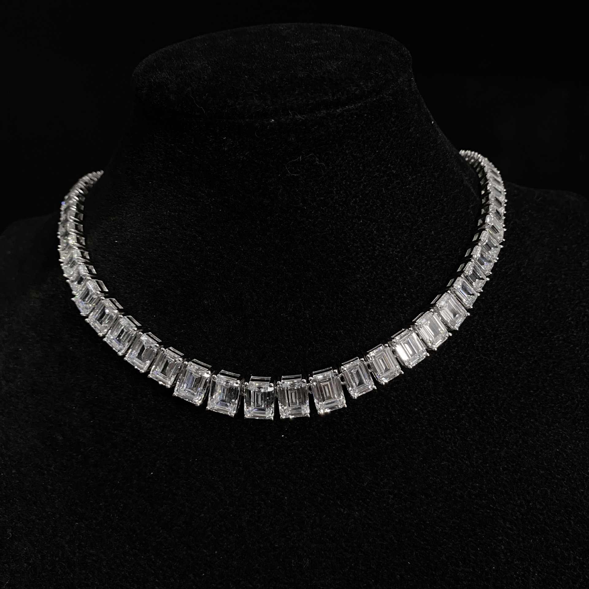 Emerald Cut Diamond Necklace - HERS