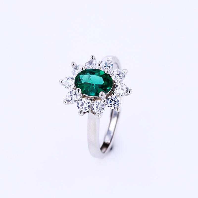 Antique Emerald Ring Flower - HERS