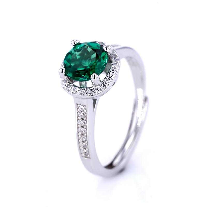 Emerald Halo Engagement Ring - HERS