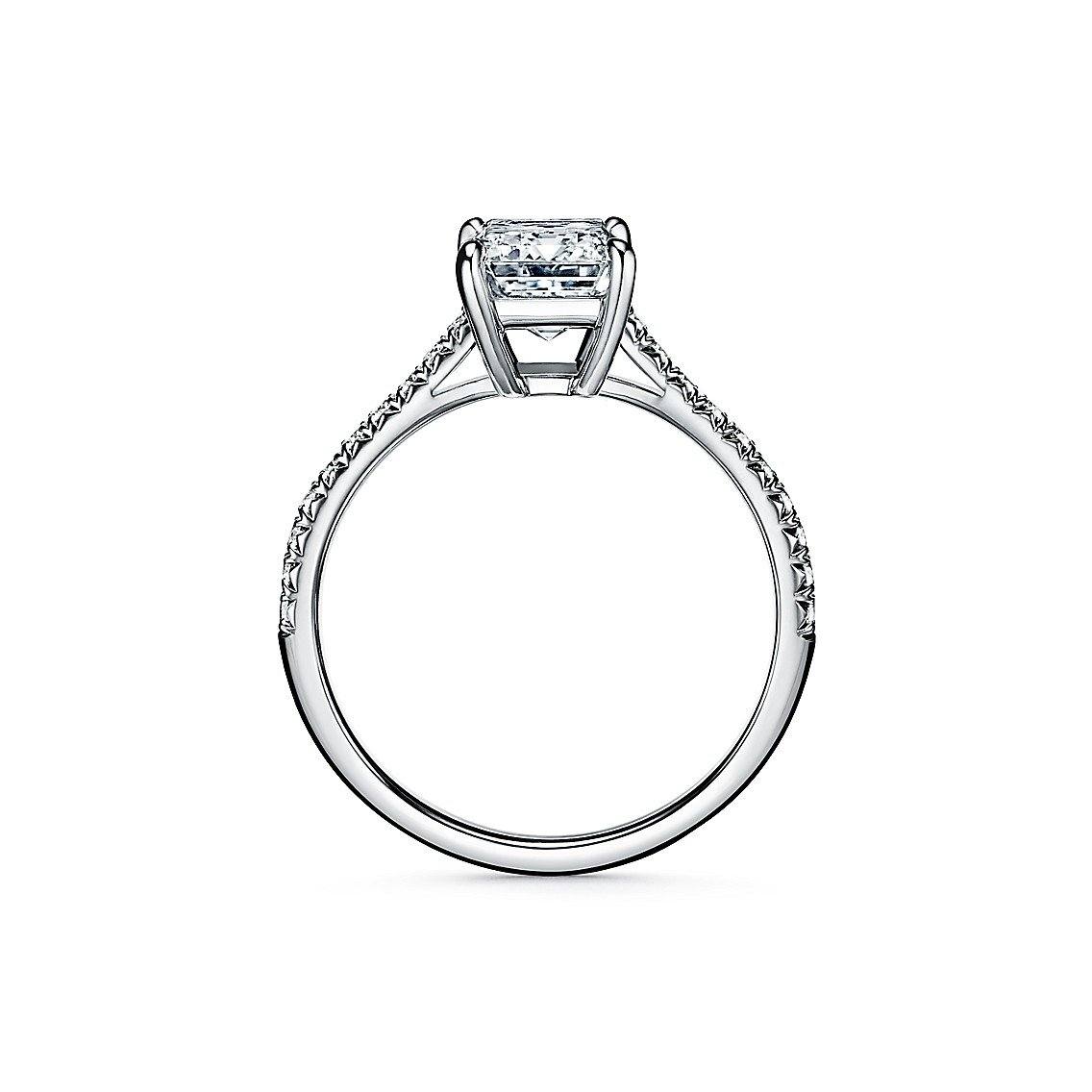 Emerald Cut Pave Engagement Ring - HERS