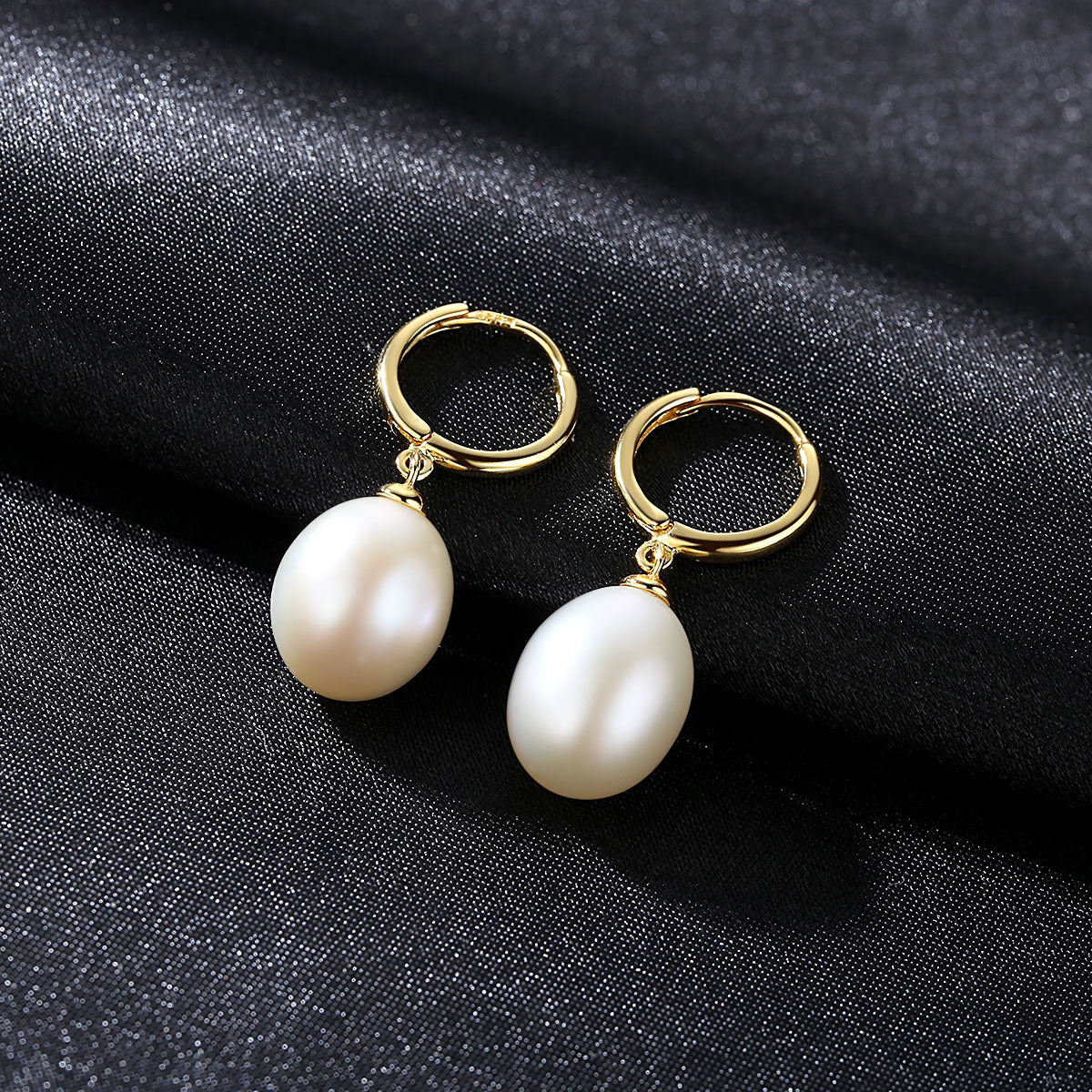 Pearl Drop Hoop Earrings - HERS