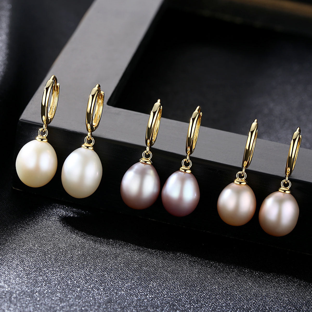 Pearl Drop Hoop Earrings - HERS