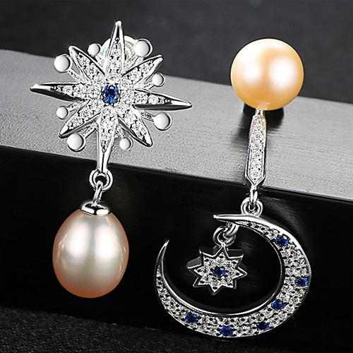 Moon Star Pearl Earrings - HERS