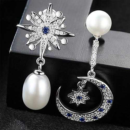 Moon Star Pearl Earrings - HERS