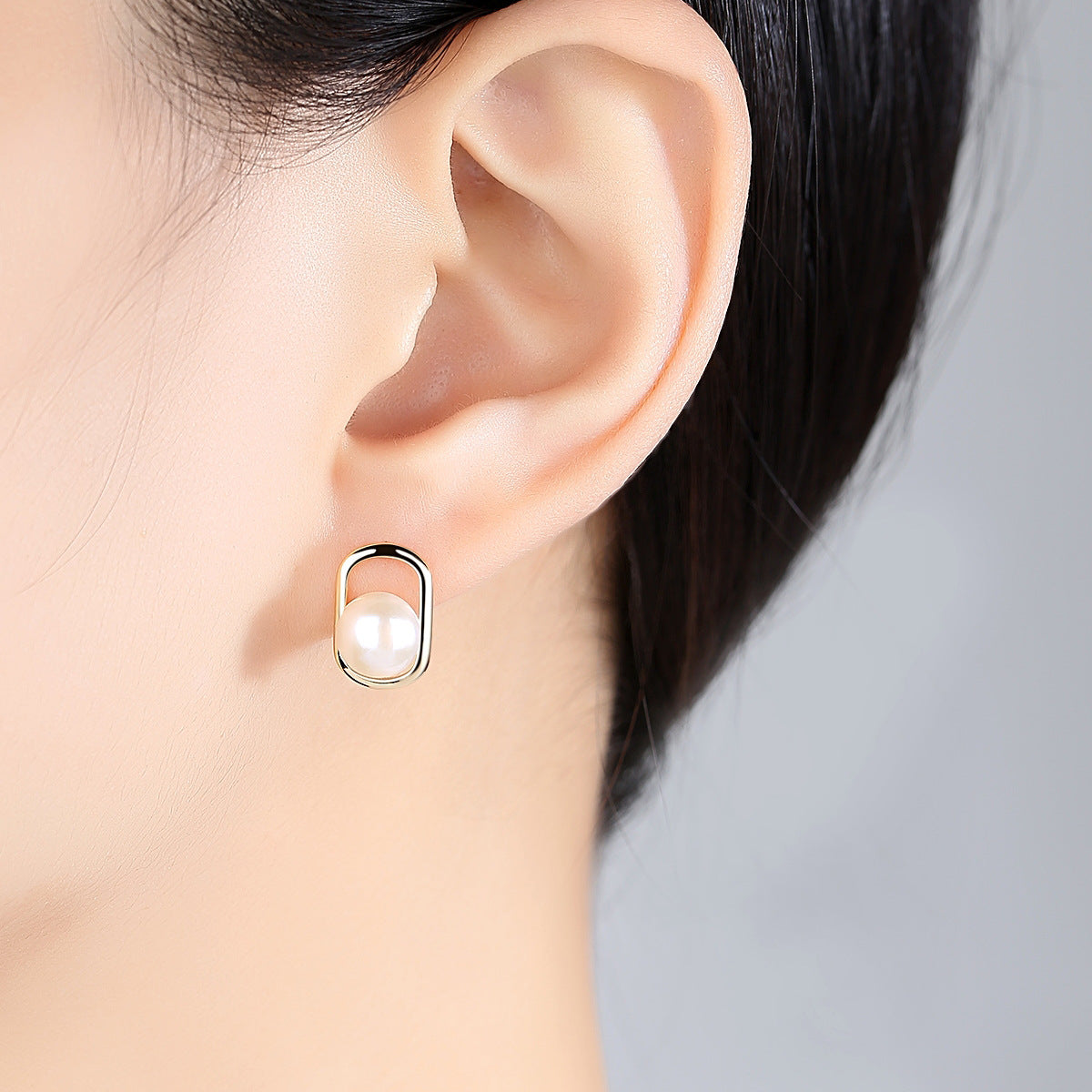 Black Freshwater Pearl Earrings Studs - HERS