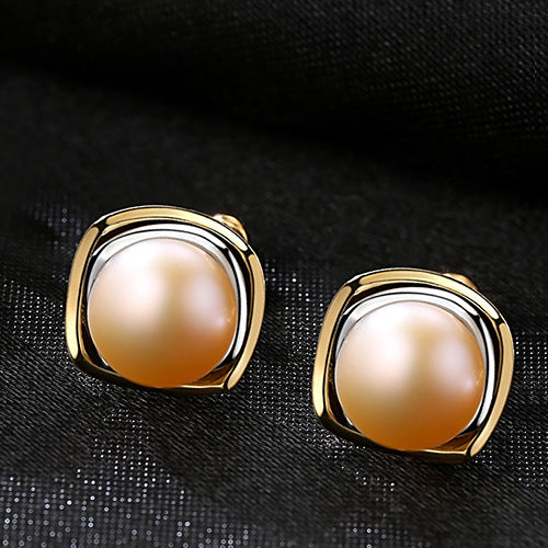 Pink Pearl Stud Earrings