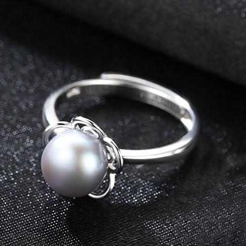 Black Pearl Engagement Ring - HERS