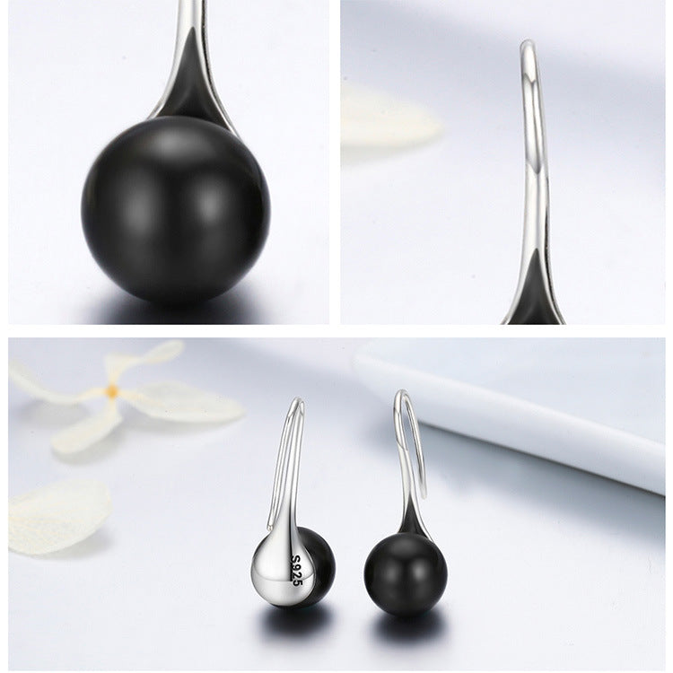 Black Pearl Drop Earrings - HERS