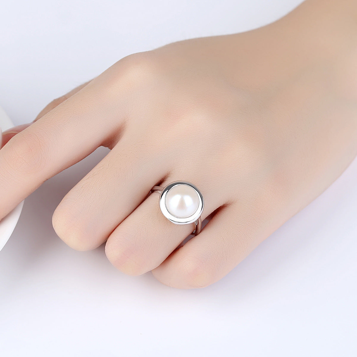 White Pearl Open Ring