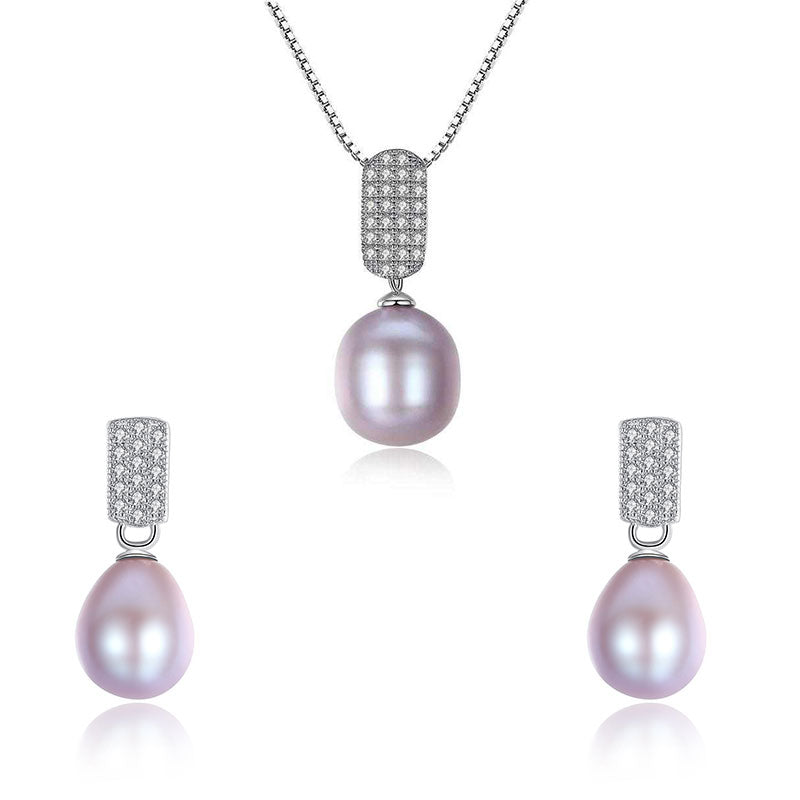 Pearl Necklace and Earring Set for Wedding - HERS