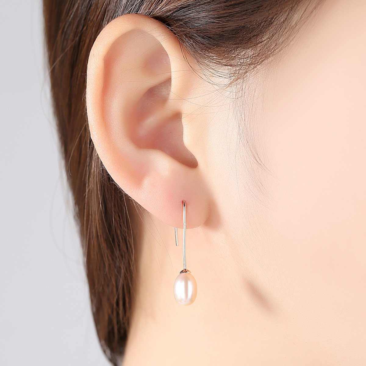 Simple Pearl Silver Earrings - HER'S