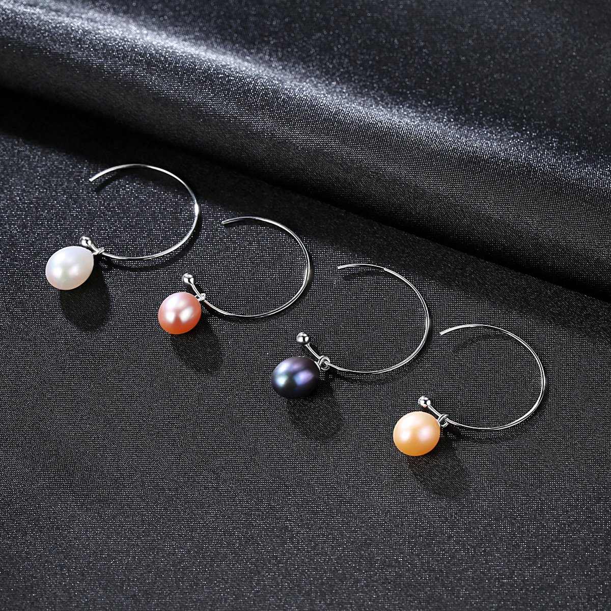 Semi-circular Simple Pearl Earrings - HER'S