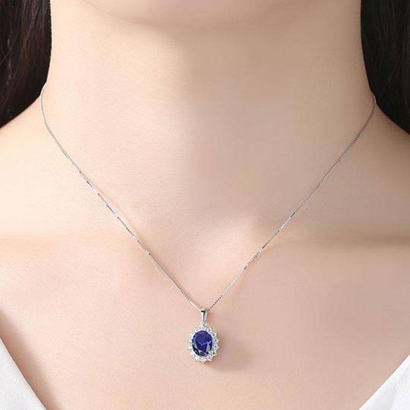 Sapphire Necklace Silver - HER'S