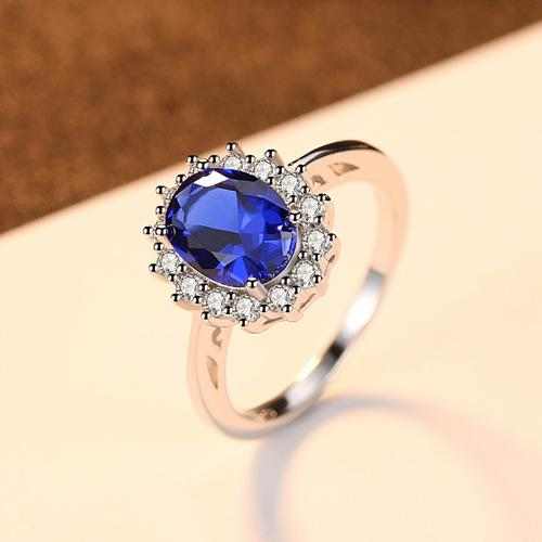 Blue Sapphire Engagement Ring - HERS