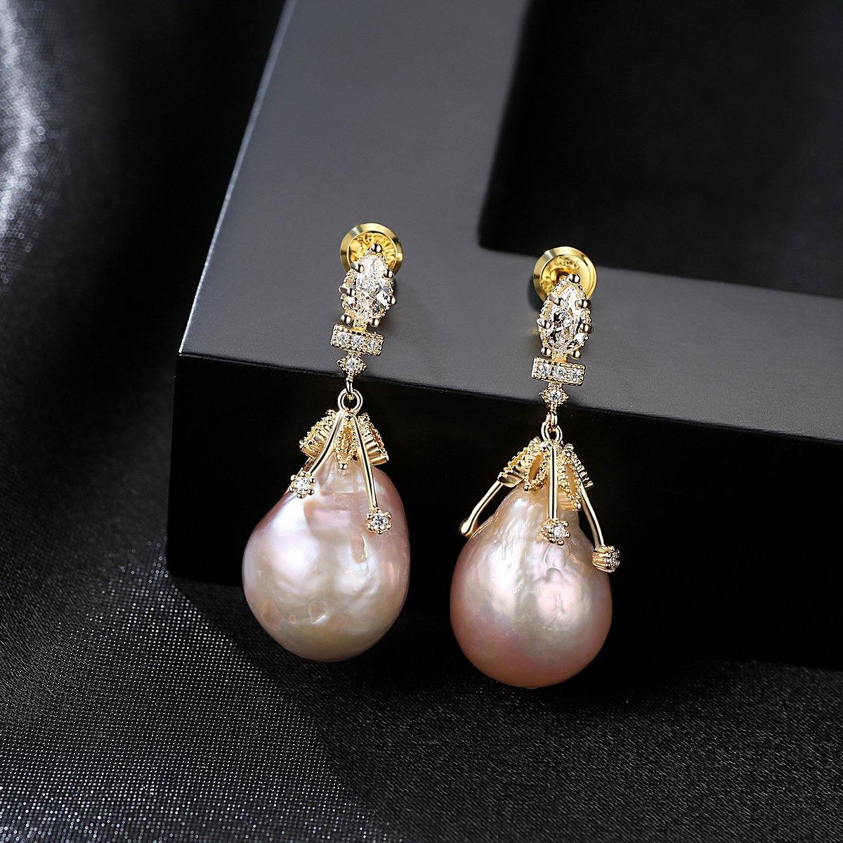 Pink Pearl Necklace and Earring Set
