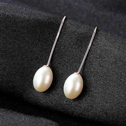 Simple Pearl Silver Earrings - HER'S
