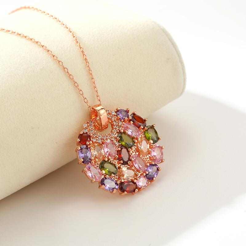 Multicolor Stone Necklace Set - HERS