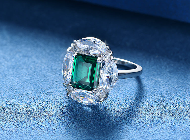 Emerald Marquise Engagement Ring