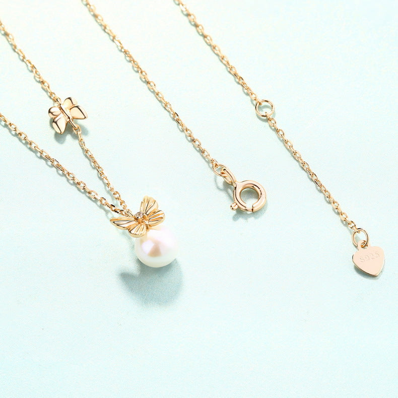 Natural Pearl Necklace with Pendant - HERS