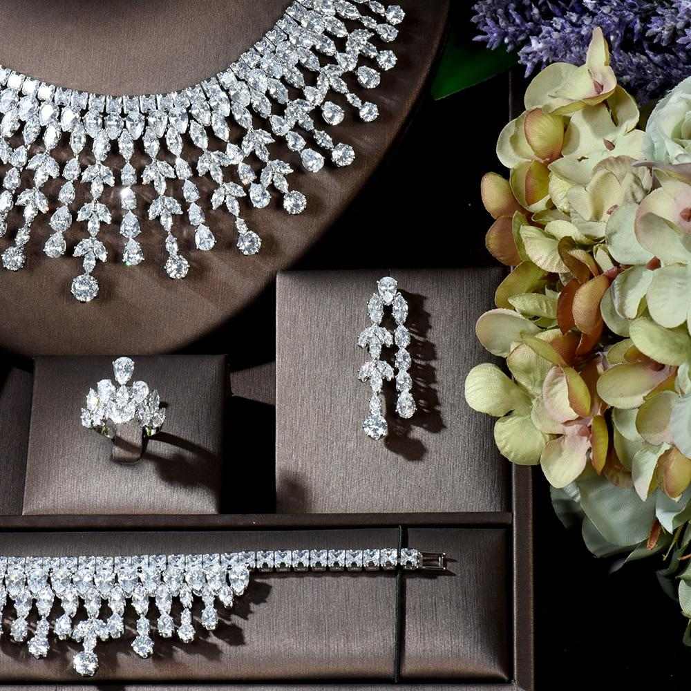Fashion White Leaf Jewelry Set - HERS