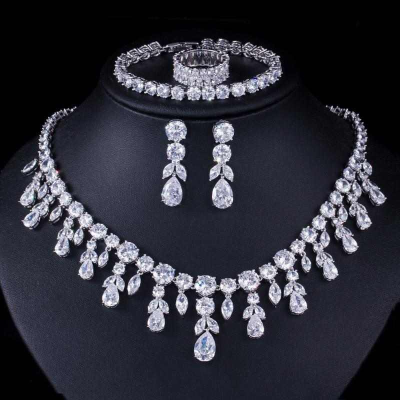 Luxury Dangle Drop Zircon Jewelry Set - HER'S