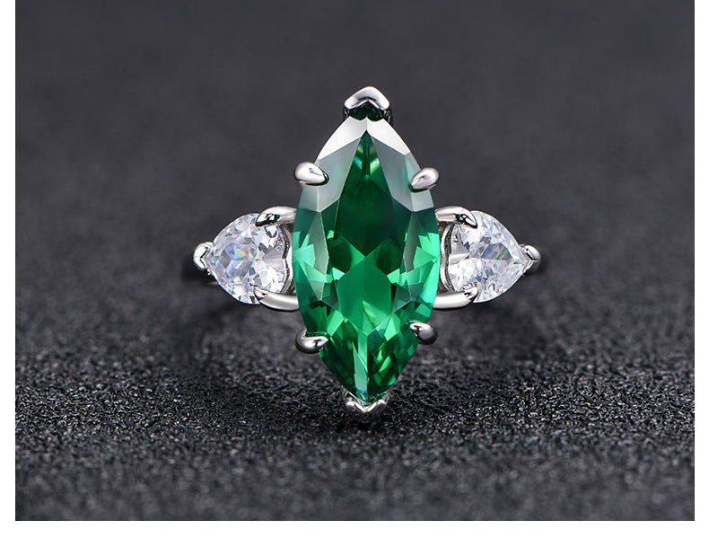 Emerald Marquise Engagement Ring
