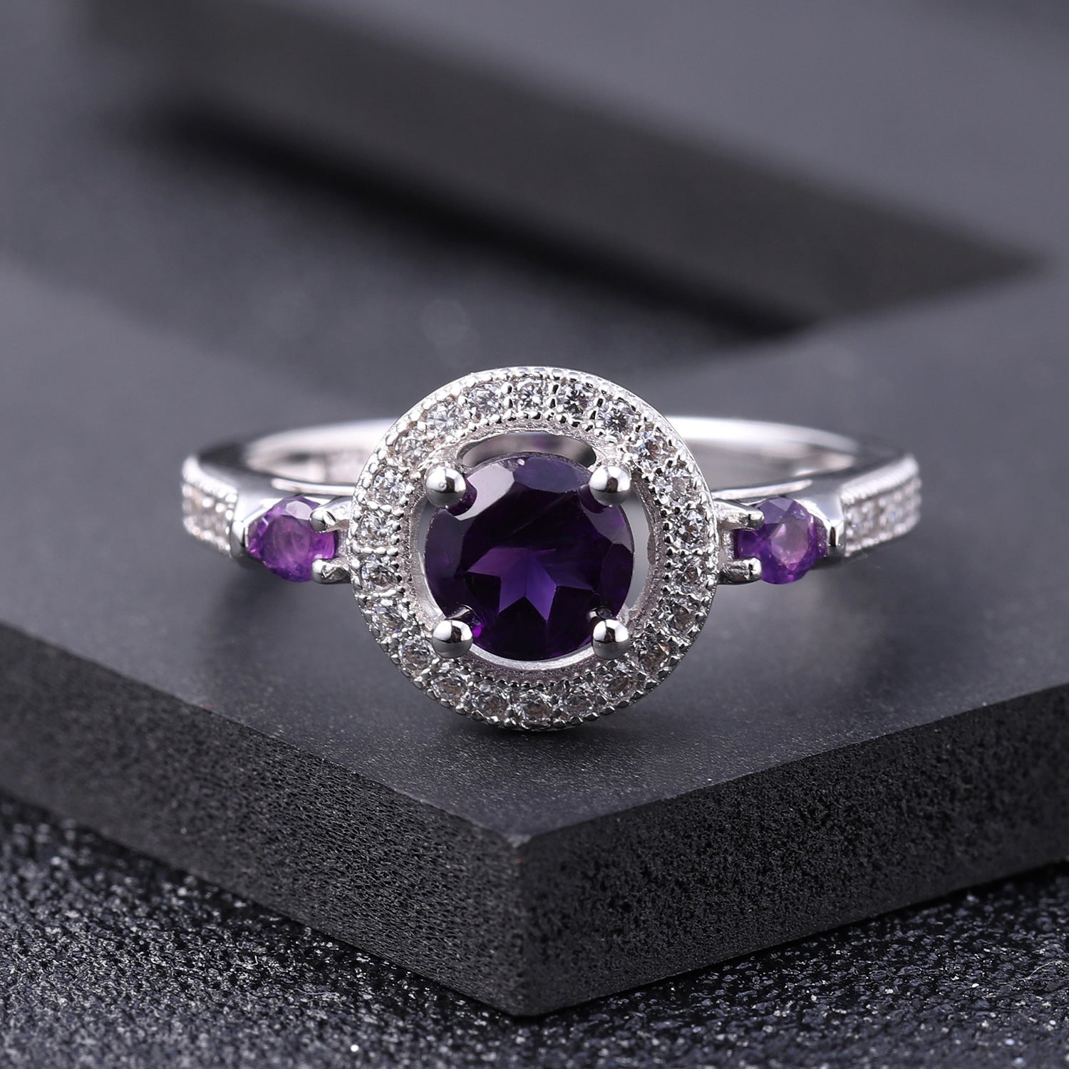 Purple Stone Ring 1.1 ct Amethyst Ring