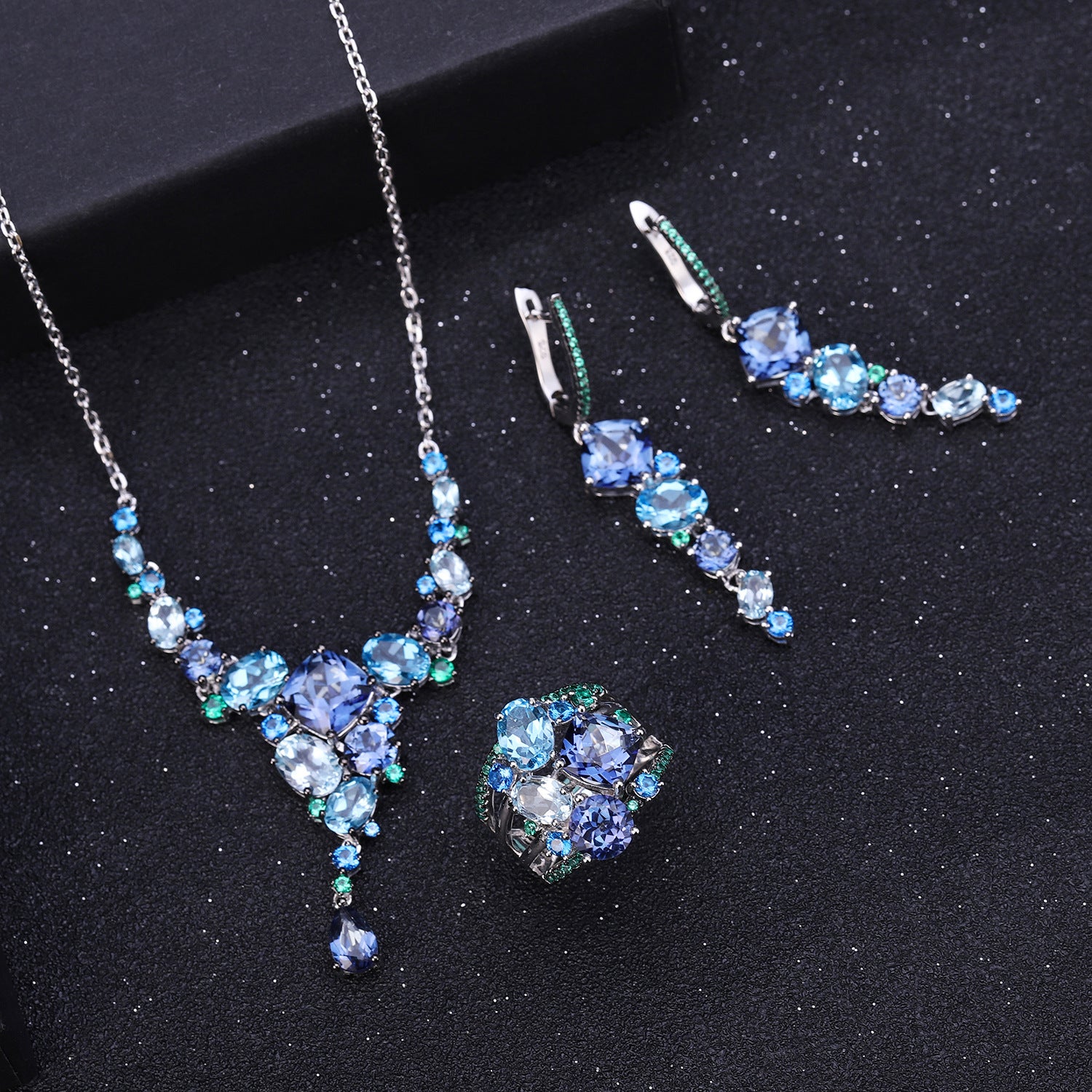 Blue Topaz Jewelry Set - HERS