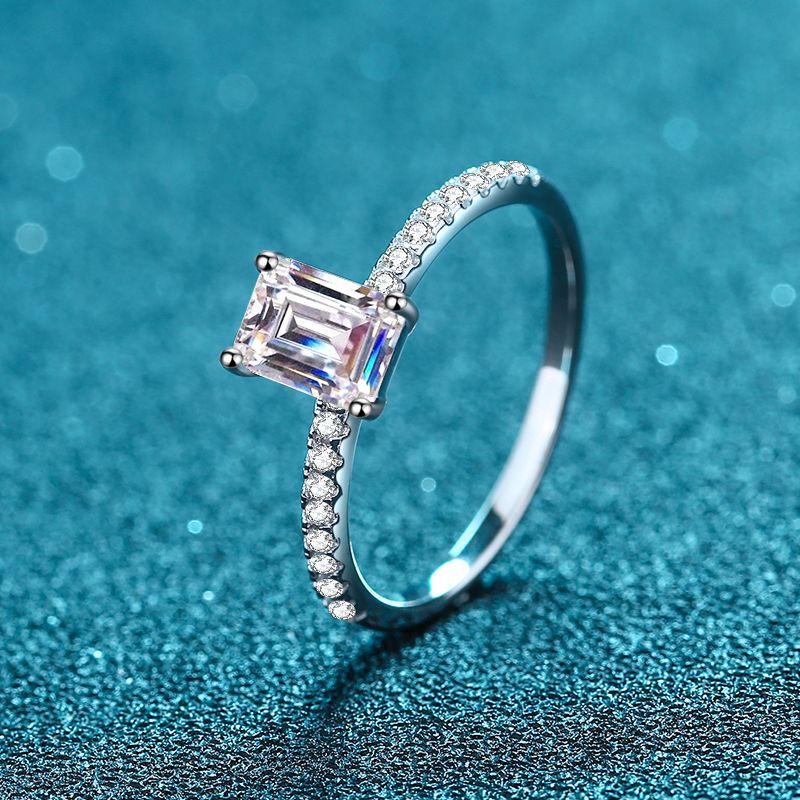 Emerald Cut Moissanite Ring - HERS