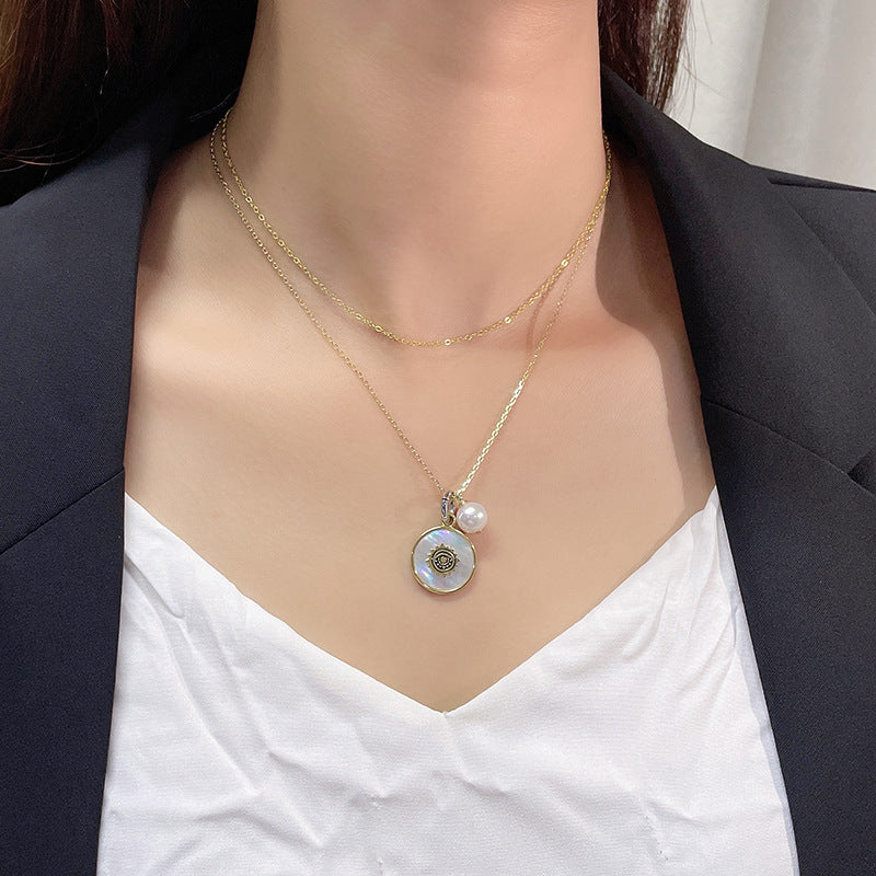 Blue Eye Pearl Chain Necklace - HERS