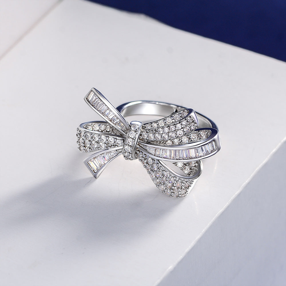 Bow Engagement Diamond Ring - HERS