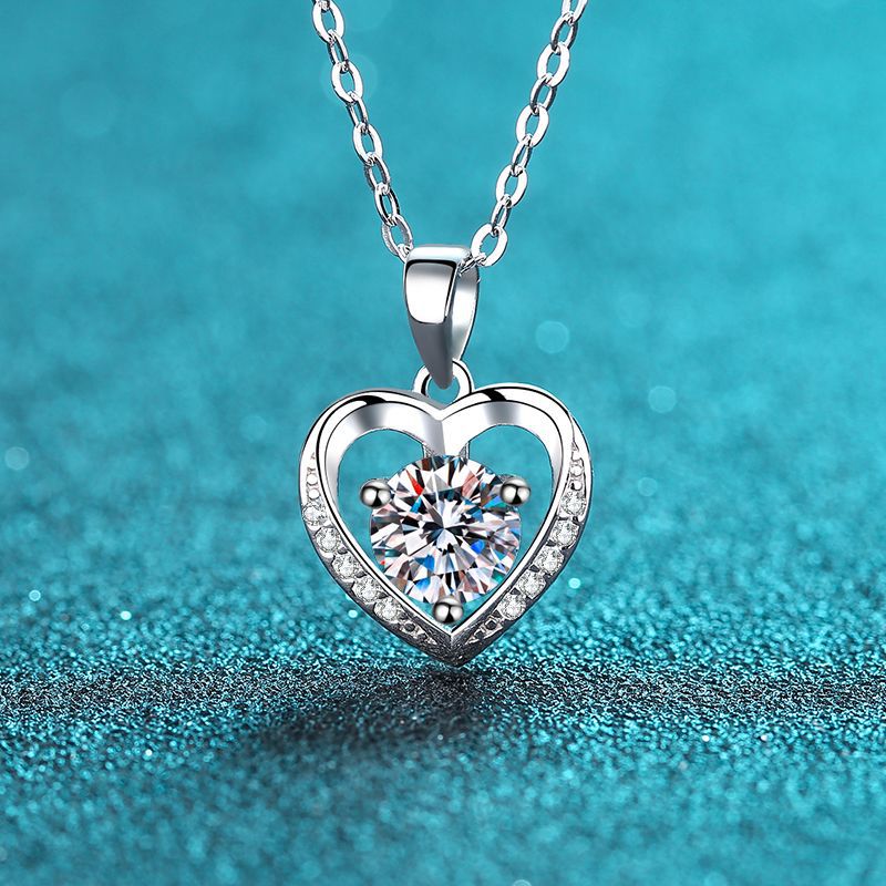 Moissanite Heart Necklace - HERS