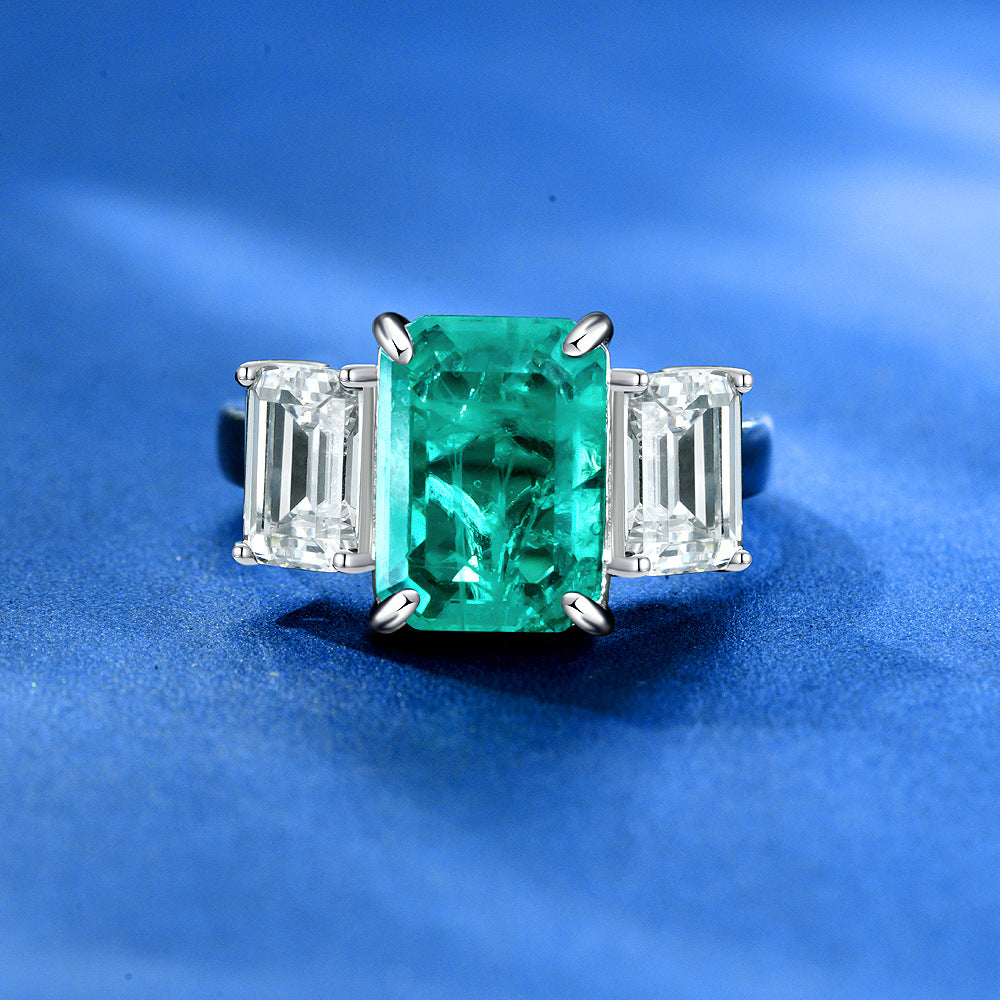 Three Stone Emerald Ring