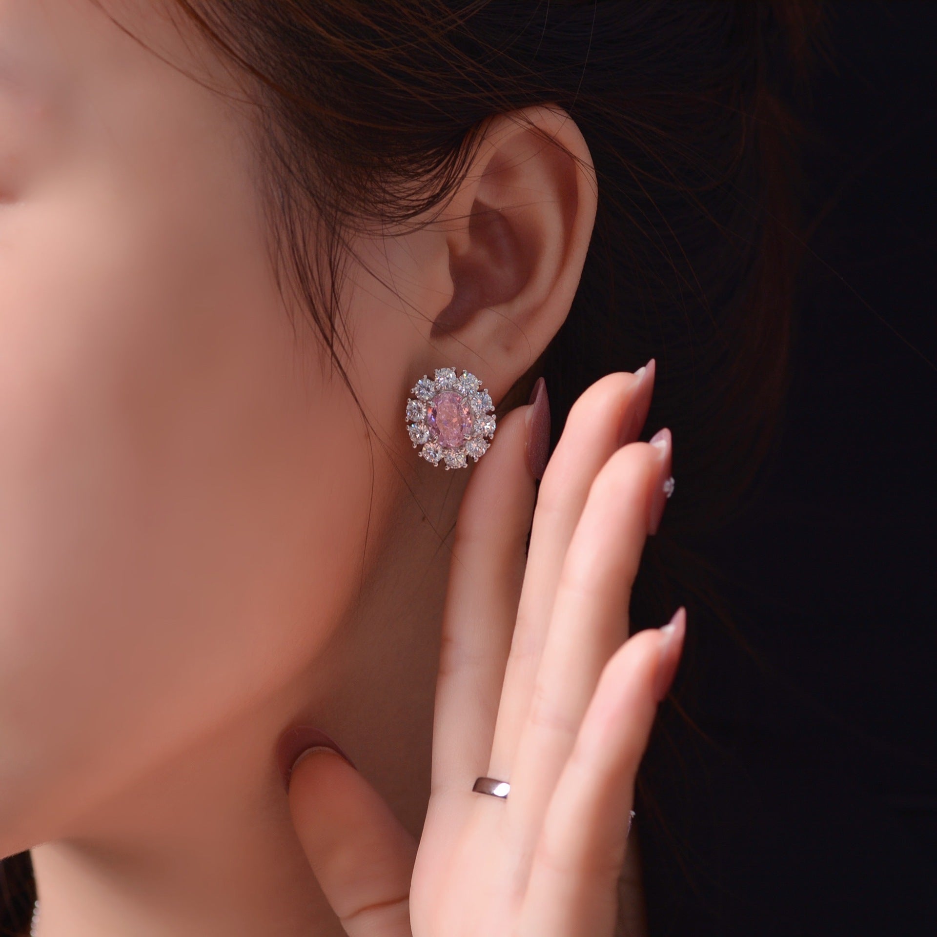 Pink Diamond Stud Earrings - HERS