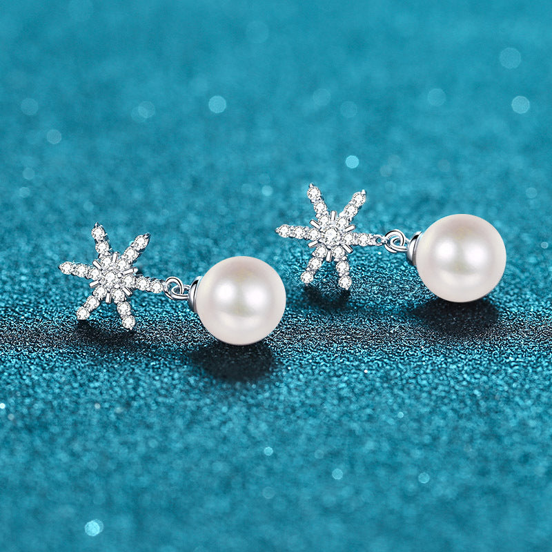 Pearl Diamond Drop Earrings - HERS