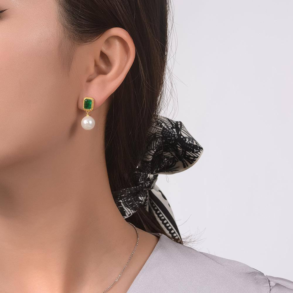 Emerald and Pearl Earrings - HERS